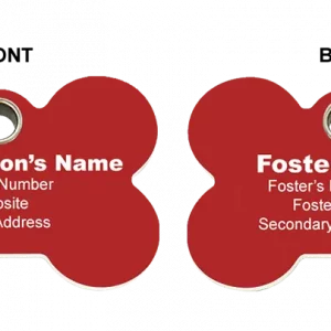 10 I.D.Tags For FOSTER DOGS: Only $2.00 each: DOUBLE SIDED (Organization Info on Front/Personalized Info on Back)